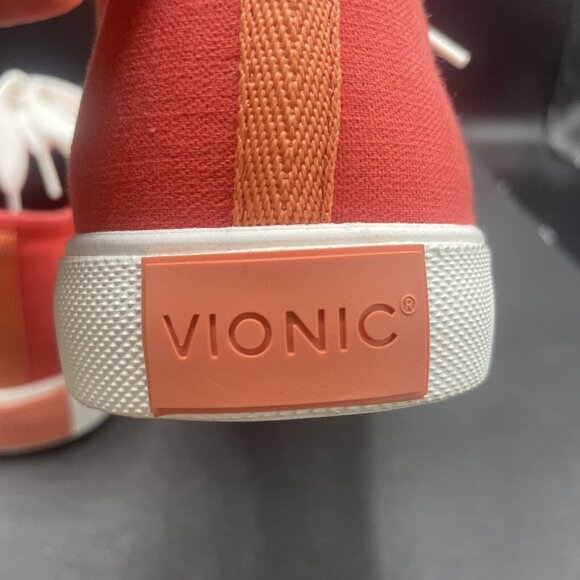 Vionic Oasis Canvas Lace Up Comfort Shoe Fashion  Sneaker Size 10  Bright Poppy - Picture 5 of 7